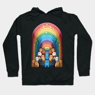 Lovely Rainbow Kitten Hoodie